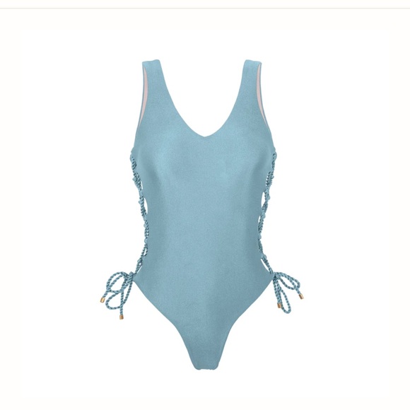 Rio De Sol One Piece Shimmer Swimsuit Size Small - Picture 4 of 5